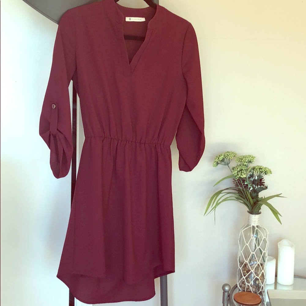 Maroon dress from Houston boutique